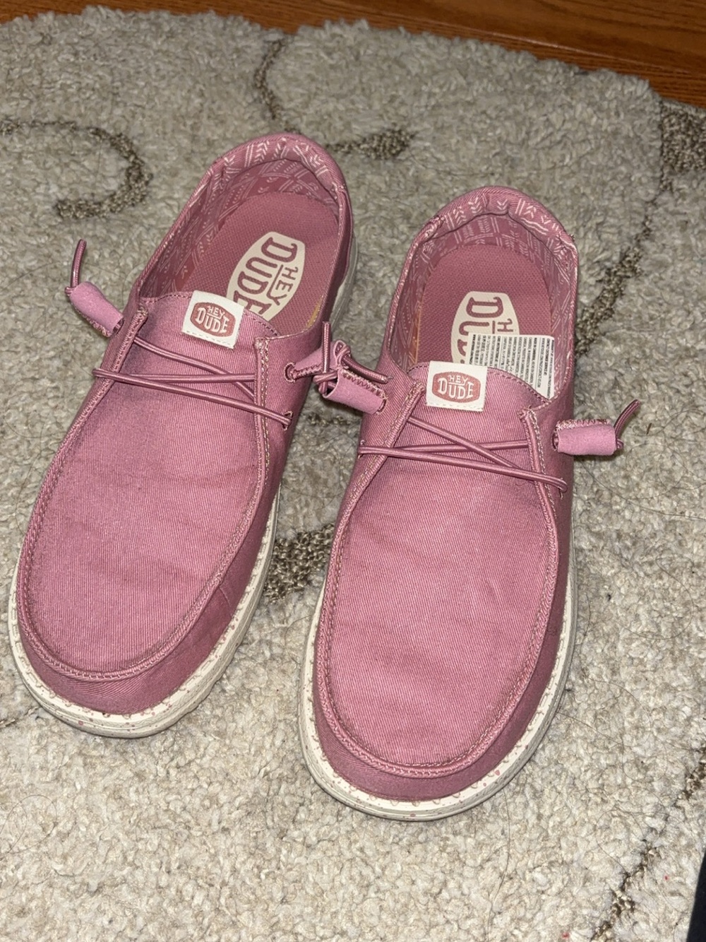 Wendy canvas stretch women’s hey dudes in foxglove pink - Picture 5 of 9